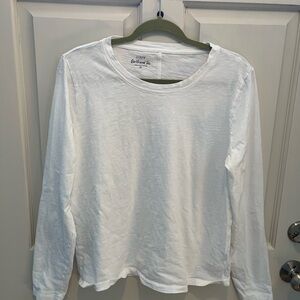 J. Crew White Long Sleeve Crewneck Tee